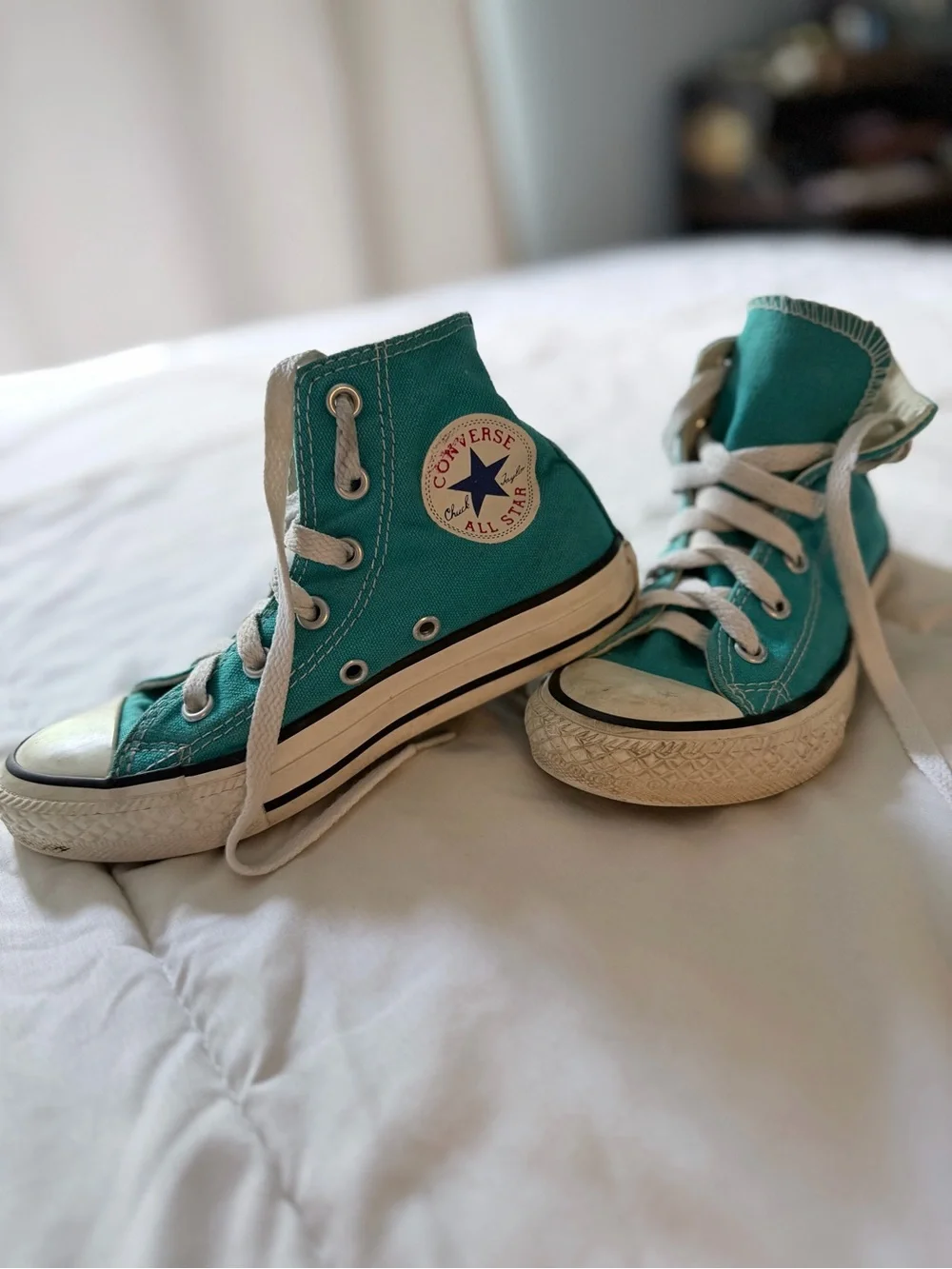 Converse Kids High-Top Sneakers in Turquoise with White Accents